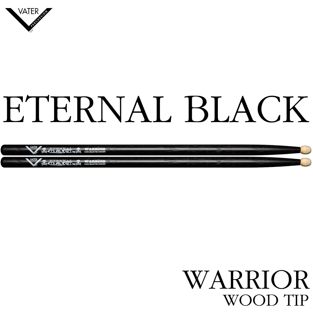 Vater Eternal Black Warrior 우드팁 드럼스틱 VHEBWW